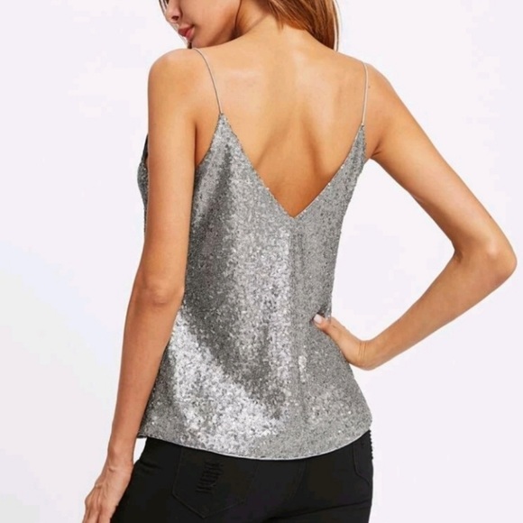 SHEIN sequin spaghetti strap cami, size S - Picture 12 of 13